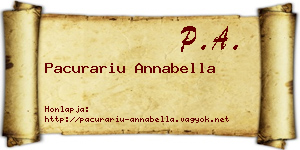 Pacurariu Annabella névjegykártya